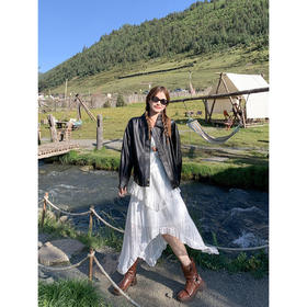 <曾小咸推荐>早秋复古黑色皮衣短外套翻领夹克