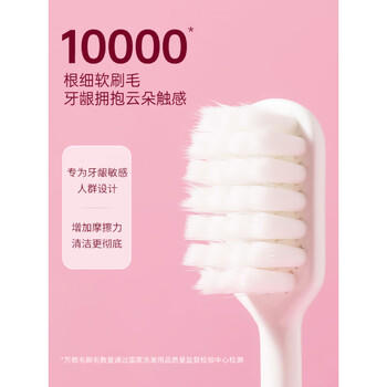 名创优品棉感高密万根软毛牙刷温和洁齿成人牙刷4支装 家庭装 /个人护理 /口腔护理 /牙刷 商品图3