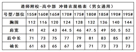 遵师附校-冲锋衣  （温馨提醒：此冲锋衣不含校徽，徽标需单独购买哦~） 商品图5