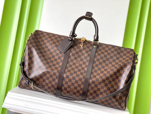 夏季特惠💰1000 原单LV N41414 尺寸：55×31×24cm KEEPALL 啡格旅行袋 变码芯片 商品图0