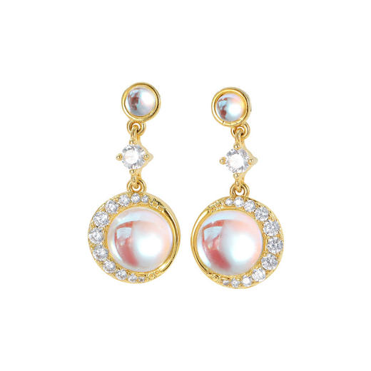 【预售3天】新款小众个性气质高级感月光石耳环铜饰品耳针耳坠BE642 商品图3