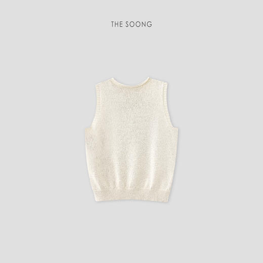 THESOONG"持续经典"高捻和纸纱扭花罗纹卷边领背心上衣HWMY7743 商品图0
