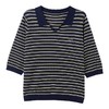 E-6500春秋七分袖妈妈装v领条纹针织衫女2025秋季新款洋气T恤中年上衣潮 商品缩略图4