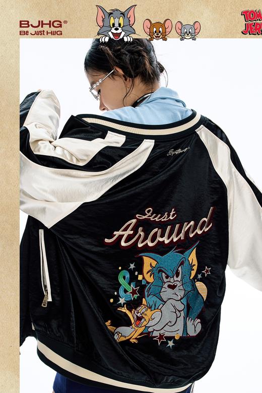 【猫和老鼠联名】BJHG不计后果棒球服外套男款秋季复古飞行夹克女 商品图5