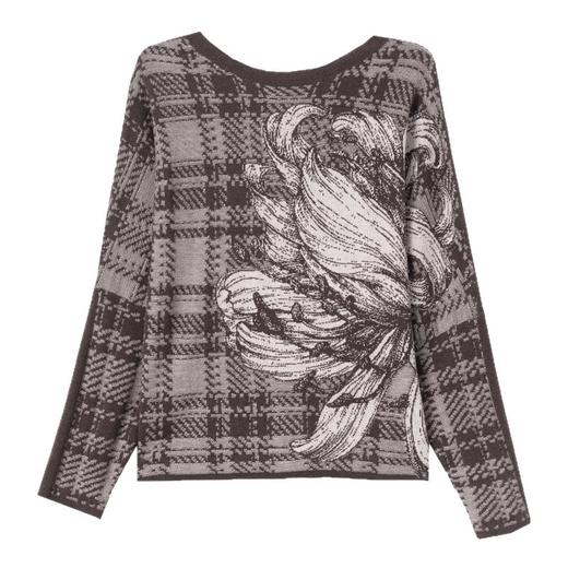 中年女士短款印花毛衣2025新款秋冬打底衫减龄妈妈针织衫秋季上衣 商品图4