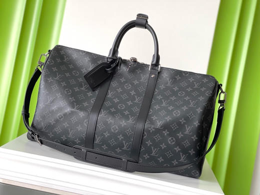 夏季特惠💰950 原单LV M14202 尺寸：50×29×22cm KEEPALL 黑花旅行袋 变码芯片 商品图0