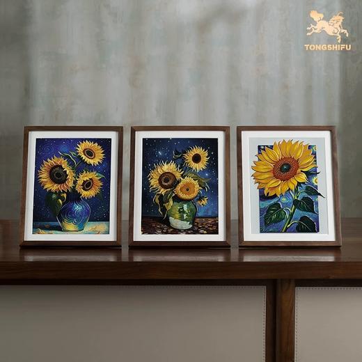 铜师傅 手工錾刻 铜雕画《金葵呈祥》向日葵书房办公室装饰画 商品图0