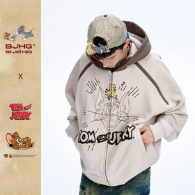 【猫和老鼠联名】BJHG不计后果美式连帽卫衣男款秋季情侣撞色外套