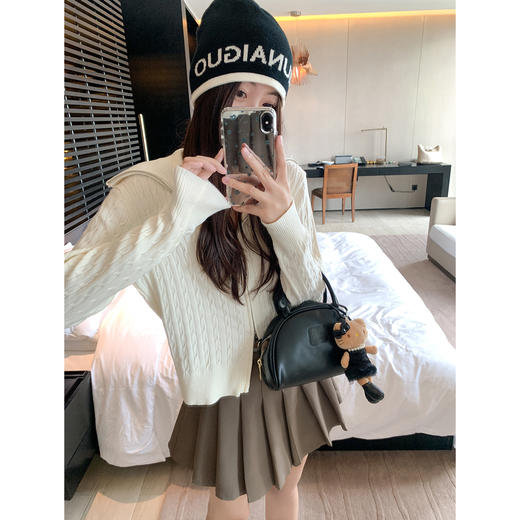 <曾小咸推荐>韩系大翻领麻花双拉链针织开衫女！ 商品图4