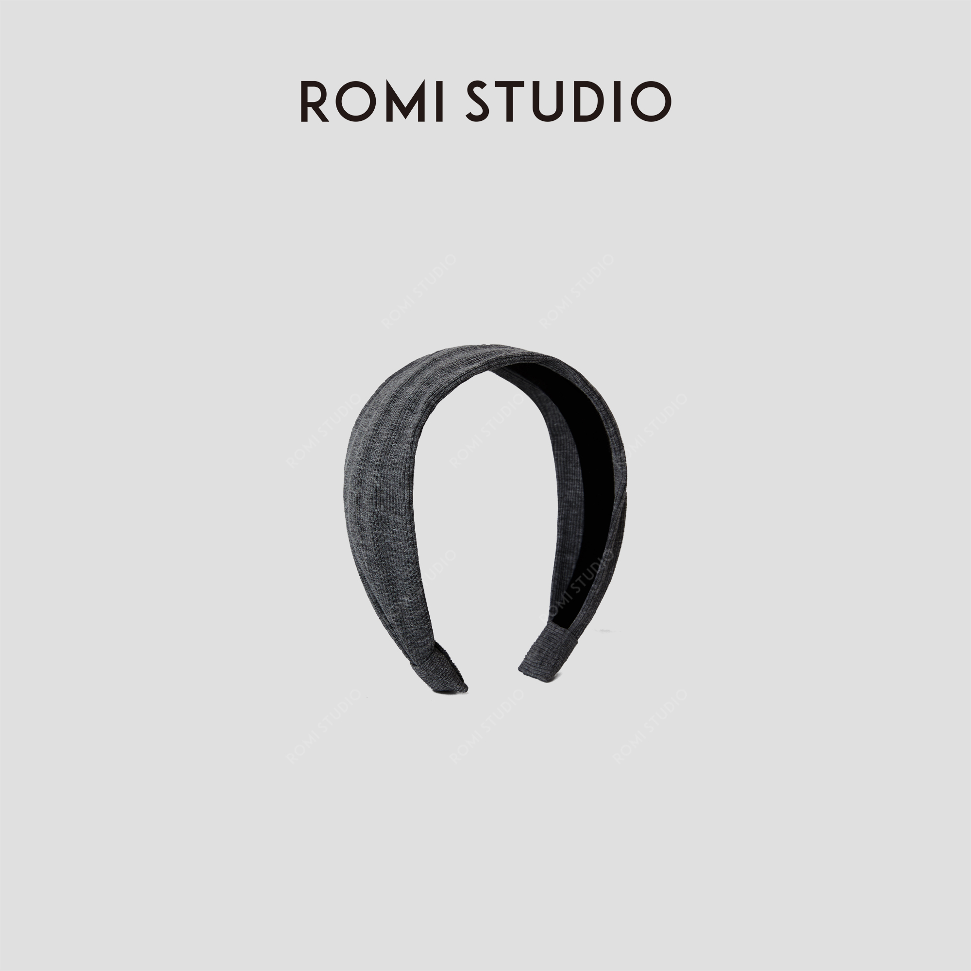 ROMI STUDIO 高颅顶不卡头居家外戴宽边坑条针织发箍 RWCRP34394