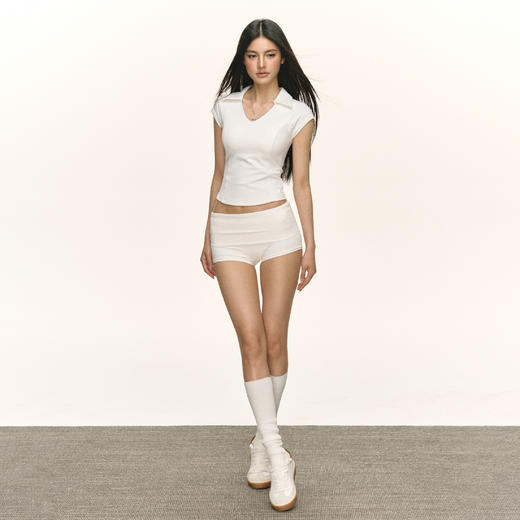 Ariseism 美式复古设计感白色运动款瑜伽上衣短袖T恤女夏季新款 商品图4
