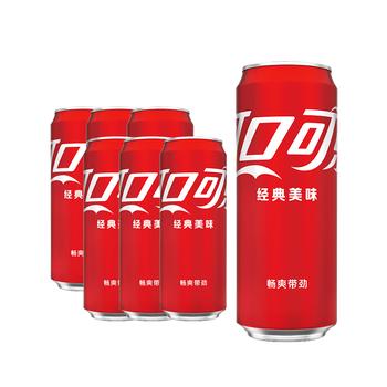 可口可乐（Coca-Cola）碳酸汽水摩登罐饮料330ml*6罐 /水饮冲调 /饮料 /碳酸饮料 商品图3