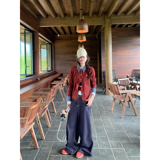 <曾小咸推荐>撞色格子polo领假两件针织衫！ 商品图4