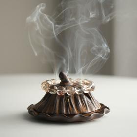 米马杂货 禅意复古香炉 陶瓷熏香容器 莲蓬摆件 水晶净化香炉~