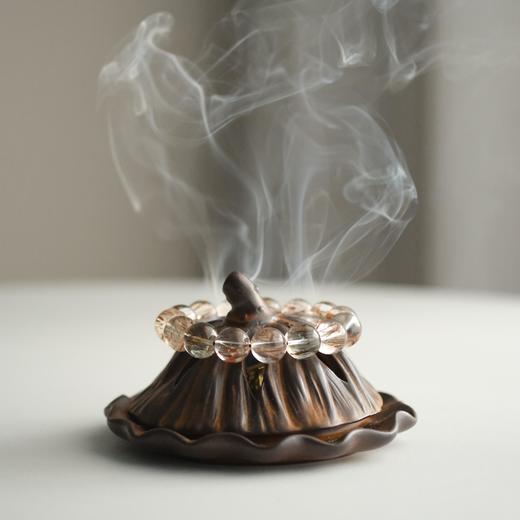 米马杂货 禅意复古香炉 陶瓷熏香容器 莲蓬摆件 水晶净化香炉~ 商品图0