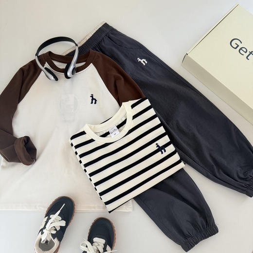 开学季2025早秋新品男女宝卫衣T恤长裤三件套 商品图2