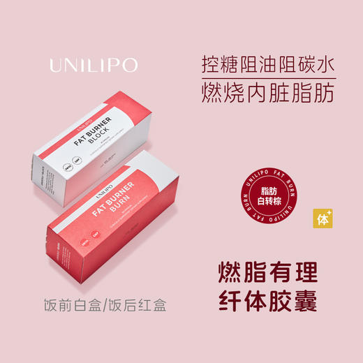 【可吃一个月】 UNILIPO燃脂有理纤体胶囊（餐前白袋）+（餐后粉袋） 30袋/盒 商品图0