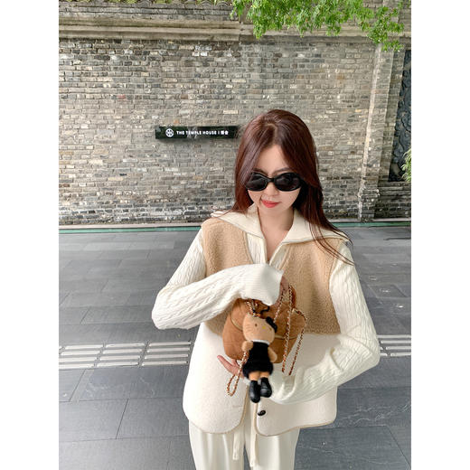 <曾小咸推荐>韩系大翻领麻花双拉链针织开衫女！ 商品图2