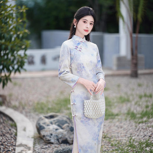 2025年冬季新款旗袍单层七分袖中长款 商品图4