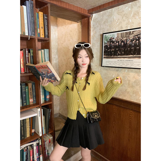 <曾小咸推荐>韩系蝴蝶结吊带针织开衫女两件套！ 商品图3