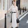 【预售3天】韩系学院风H型连衣裙2025秋季时尚显瘦长袖休闲收腰气质裙配腰带YWY9008 商品缩略图1