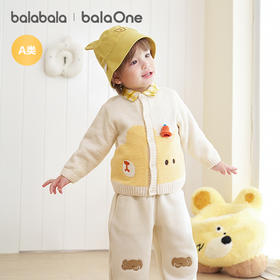 巴拉巴拉balaOne宝宝毛衣儿童线衫2025新款冬装针织开衫上衣萌趣
