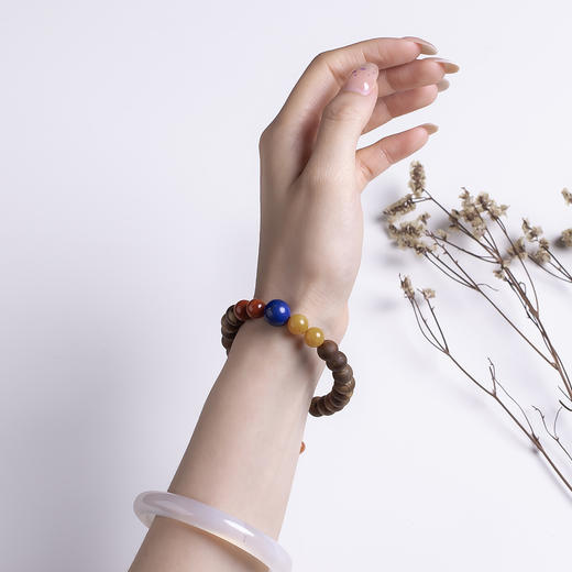 xy0540沉香+青金蜜蜡南红手串 商品图8