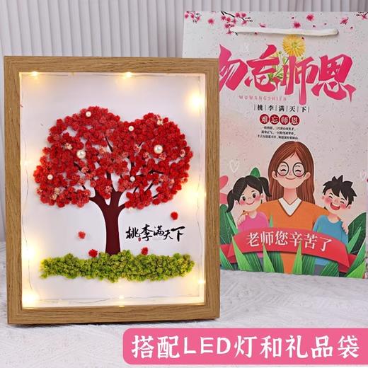 教师节礼物手工DIY满天星干花相框 老师姓氏设计桃李满天下教师节礼物套装 商品图3