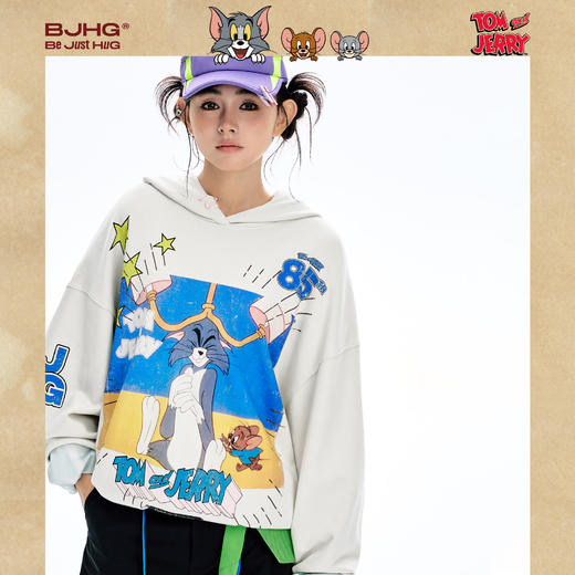 【猫和老鼠联名】BJHG不计后果连帽卫衣男款秋季美式潮牌宽松外套 商品图2