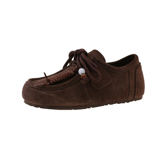 牛绒皮复古博肯鞋！女款2025秋季新款厚底时尚单鞋圆头休闲女鞋袋鼠鞋！ 商品图2