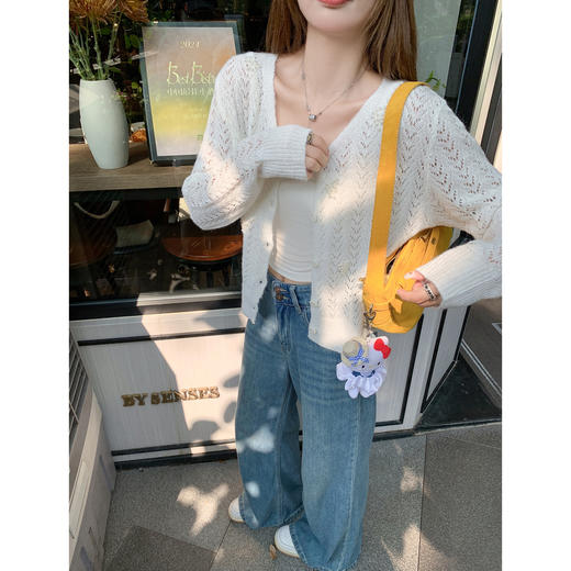 【169元任选2件】最后一波现货！法式针织钩花镂空温柔风针织开衫 商品图3