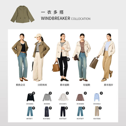【商场同款】CNG5872 “随性短风衣” 两色可选 好搭配不压个 连帽设计减龄耐看 连帽短风衣 商品图7