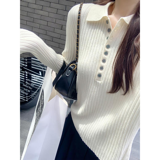 <曾小咸推荐>3.18现货秒杀 ！微信超特价！3色韩系polo领修身针织衫 日常129.99 立减50 秒杀79.99！！ 商品图1