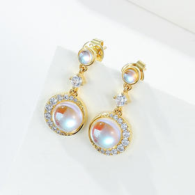 【预售3天】新款小众个性气质高级感月光石耳环铜饰品耳针耳坠BE642