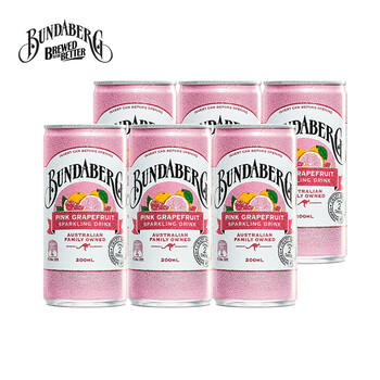 宾得宝（Bundaberg）澳洲进口含气葡萄柚汁饮料200ml*6Mini罐 春日出游发酵果汁气泡水 /水饮冲调 /饮料 /碳酸饮料 商品图6