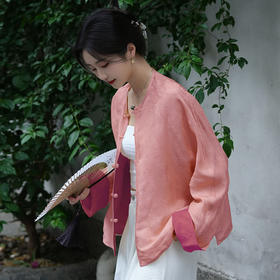 OPH W583-A新中式国风桑蚕丝提花外套高级感真丝上衣双面穿