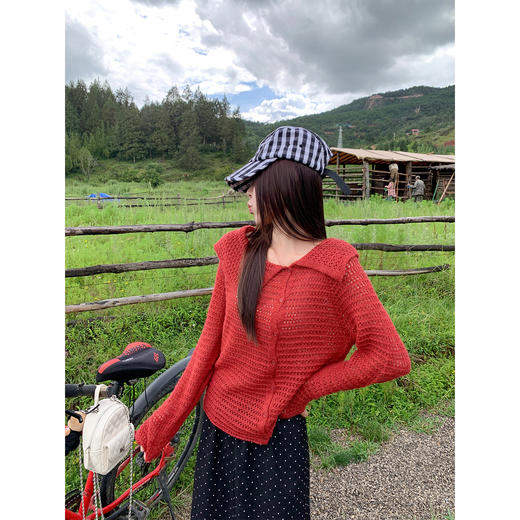 <曾小咸推荐>现货秒杀 ！微信超特价！慵懒风镂空针织衫 日常199.99 立减110 秒杀89.99！！ 商品图3