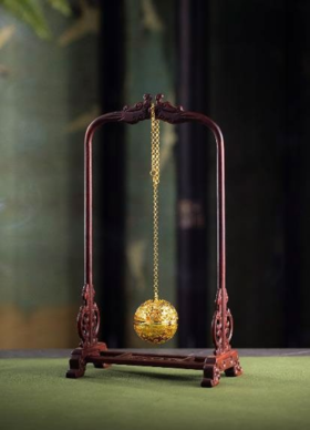 朱炳仁铜合意香囊挂件套装(含木架）