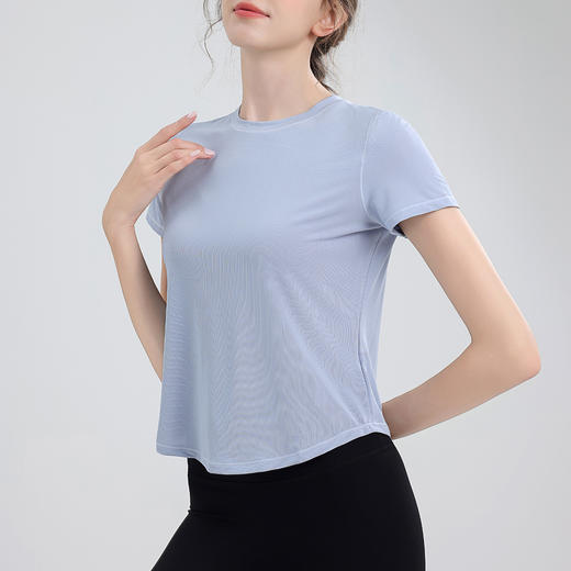 跃牌（呗咪纷纷系列）夏季凉感防晒新款运动上衣t恤女速干宽松透气健身跑步瑜伽服短袖DX25091 商品图1