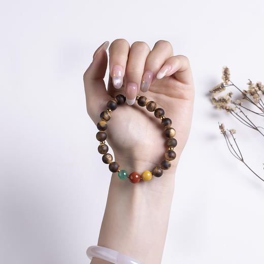 xy0541虎斑纹沉香+南红蜜蜡手串 商品图7