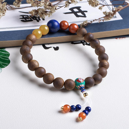 xy0540沉香+青金蜜蜡南红手串 商品图3