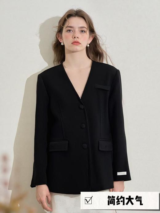 【高端系列】手工定制9158款5%山羊绒➕95%美利奴羊毛V领简约大衣-喜出 商品图3