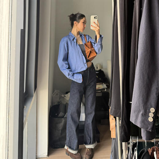 ROMI STUDIO“蓝调时刻”干爽棉质蓝紫色翻领开襟短衬衫RWCSSL3295 【发货时间25-30天】 商品图1