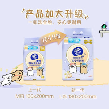 维达洗脸巾 线条小狗联名180抽*4提 悬挂式一次性毛巾整箱 /家庭清洁/纸品 /清洁纸品 /洗脸巾 商品图2