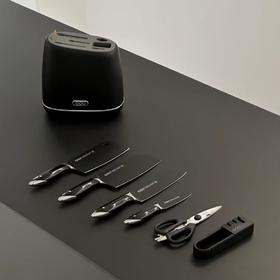 (包邮)OOU刀具套装DJ0083B黑鲸系列抗菌七件套（流光黑）