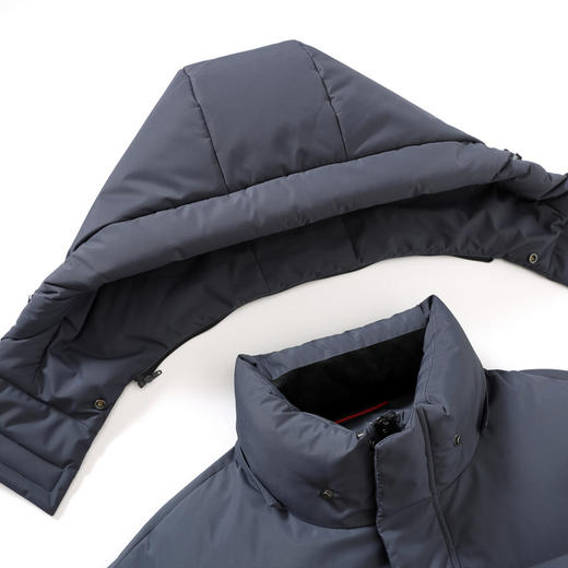 【含鸭绒】圣得西男士可拆卸连帽羽绒服2025冬季新款扛皱百搭外套 商品图13