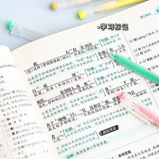 开学季【莫兰迪色系！一次入手多个颜色】蓝果手帐笔高颜值大容量做笔记莫兰迪色系学生划重点标记笔彩色中性笔。ra 商品图3