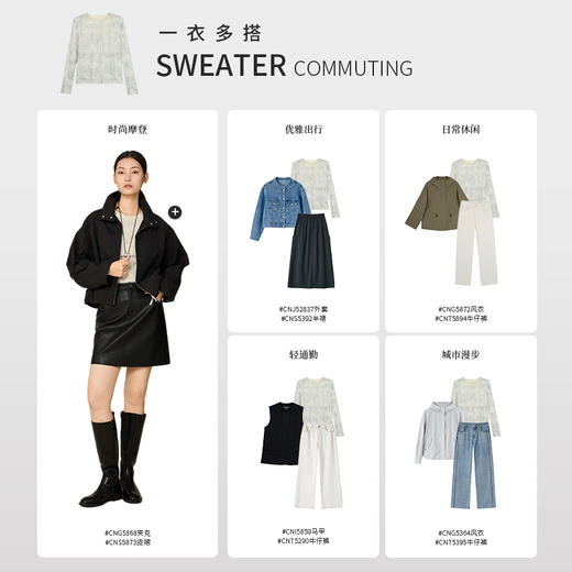 【商场同款】CNK5892 “ 艺术晕染针织衫” 大弹力亲肤舒适 0压力 商品图4