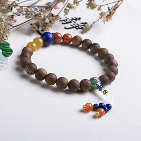 xy0540沉香+青金蜜蜡南红手串