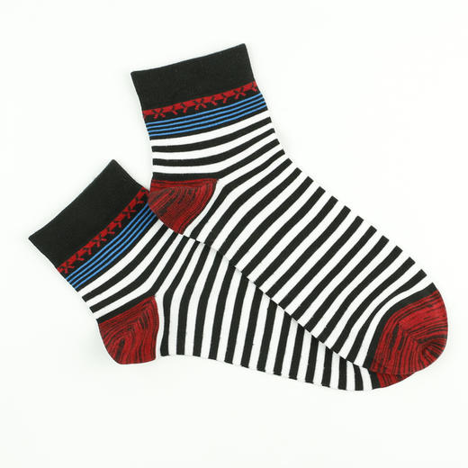 【48元12双】男士条纹中筒袜春秋棉袜/随机款 商品图3